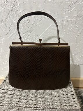 Vintage Naturalizer Faux Reptile Frame Handbag
